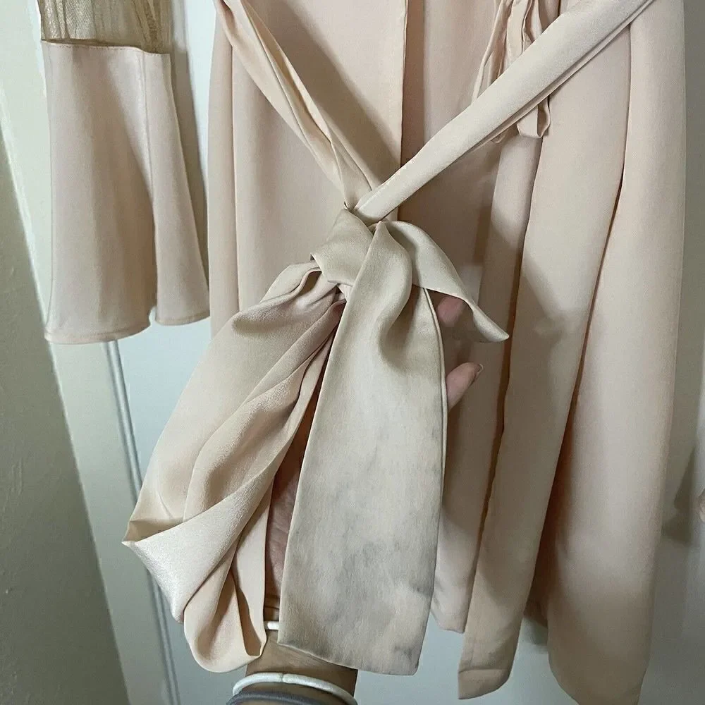 Robed with Love Pink HILDY ROBE bridesmaid bridal shower tie waist robe Medium